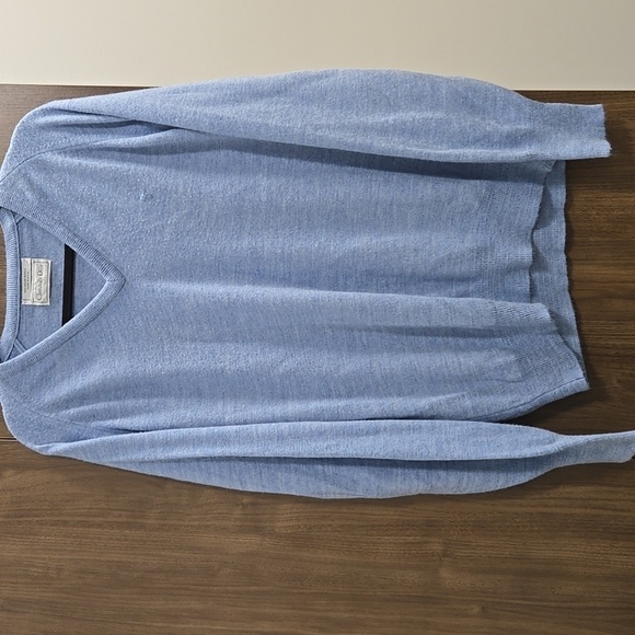 Christian Dior Embroidered Logo V Neck Light Blue Sweater-Size Large - Picture 6 of 15